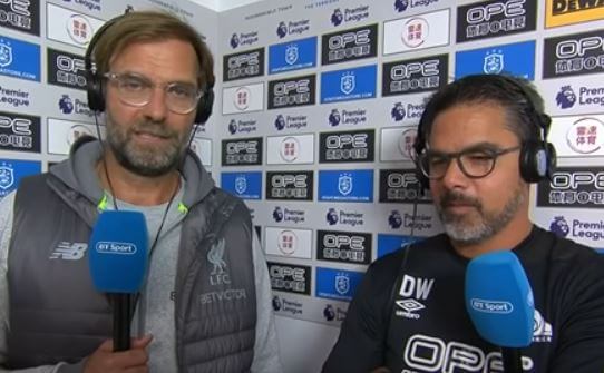 The post-match interview of Jurgen Klopp and David Wagner after the Liverpool 1-0 victory over Huddersfield.